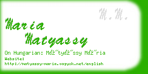 maria matyassy business card